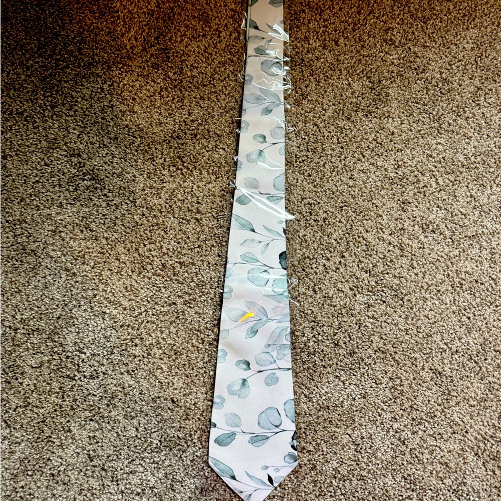 Sage green floral ties; 5 total